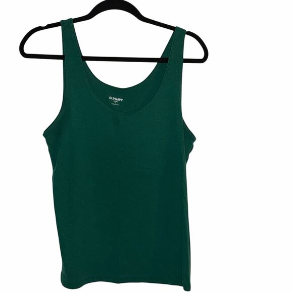 Old Navy Slim Fit Ribbed Tank Top Bundle – Size XL  Green, Light Blue & Rust Red - Picture 2 of 10